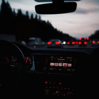 Driving car on the road wallpaper