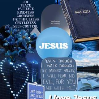Jesus blue wallpaper