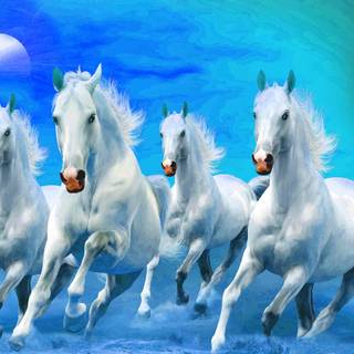 7 Running Horses wallpaper