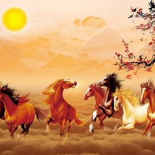 7 Running Horses wallpaper