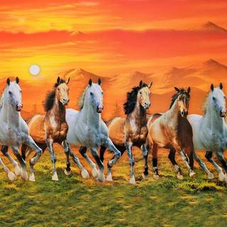 7 Running Horses wallpaper
