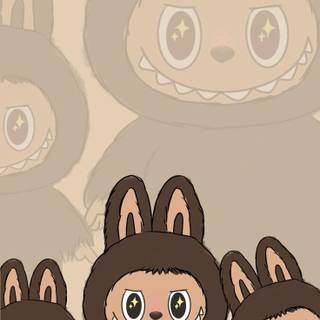 Brown Labubu wallpaper