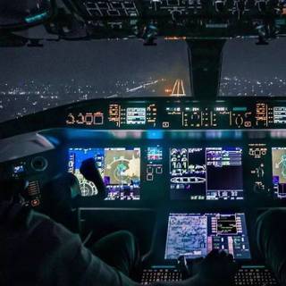Jet cockpit night wallpaper
