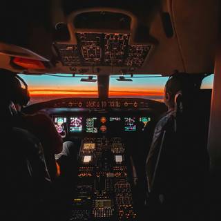 Jet cockpit night wallpaper