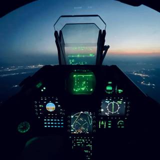 Jet cockpit night wallpaper