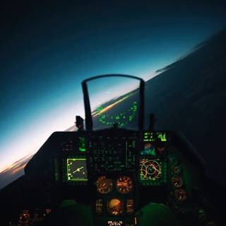 Jet cockpit night wallpaper