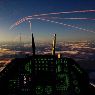 Jet cockpit night wallpaper