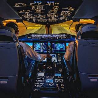 Jet cockpit night wallpaper
