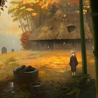 Anime house autumn wallpaper
