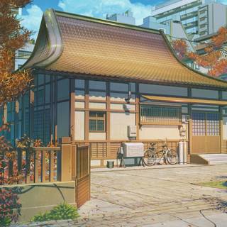 Anime house autumn wallpaper