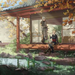 Anime house autumn wallpaper