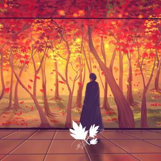 Anime house autumn wallpaper