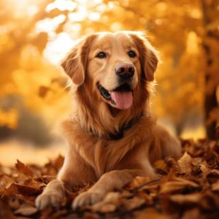 Dog autumn desktop wallpaper