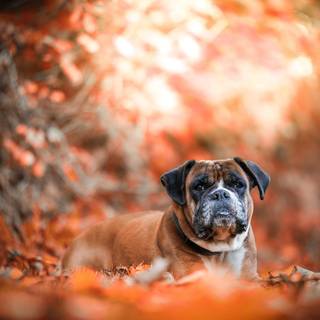 Dog autumn desktop wallpaper