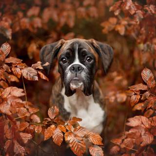 Dog autumn desktop wallpaper