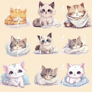 Chibi kittens wallpaper