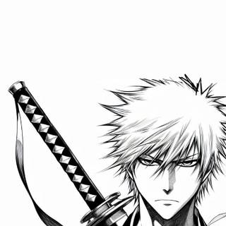 Ichigo black and white wallpaper