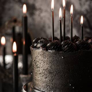 Dark birthday cake wallpaper