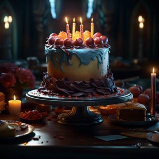 Dark birthday cake wallpaper