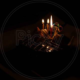 Dark birthday cake wallpaper