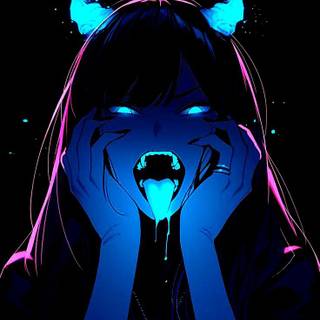 Anime neon girl wallpaper