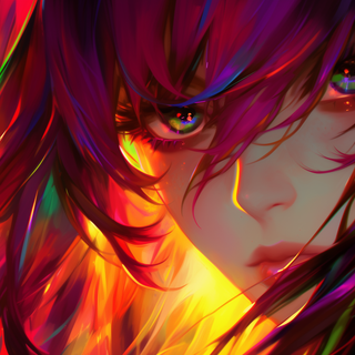 Anime neon girl wallpaper