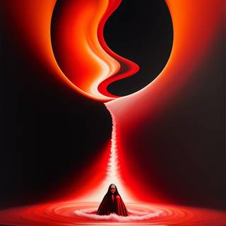 Oil painting iPhone red black wallpaper