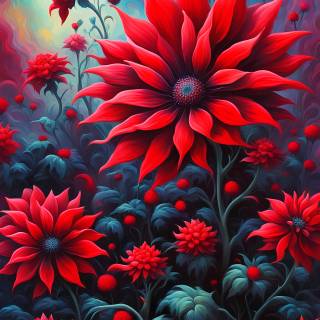 Oil painting iPhone red black wallpaper