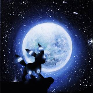 Umbreon minimalist 4k phone wallpaper