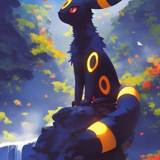 Umbreon minimalist 4k phone wallpaper