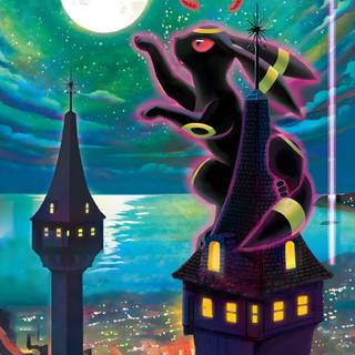 Umbreon minimalist 4k phone wallpaper