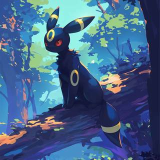 Umbreon minimalist 4k phone wallpaper