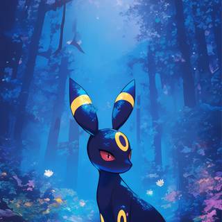 Umbreon minimalist 4k phone wallpaper