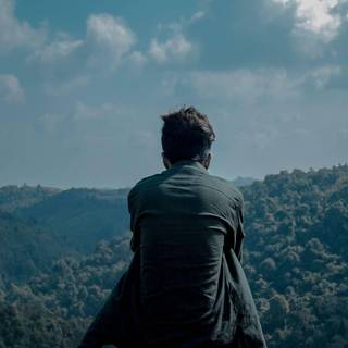 Sitting alone wallpaper