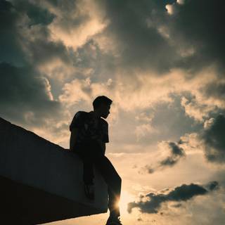 Sitting alone wallpaper