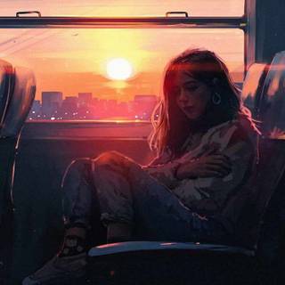 Sitting alone wallpaper