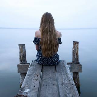 Sitting alone wallpaper