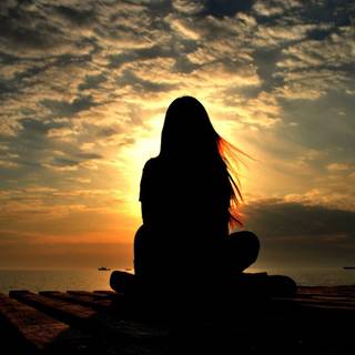 Sitting alone wallpaper