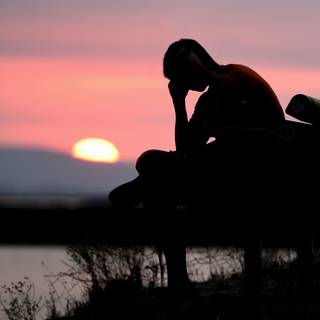 Sitting alone wallpaper