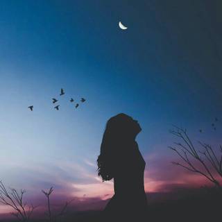 Sitting alone wallpaper