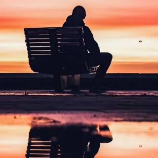 Sitting alone wallpaper