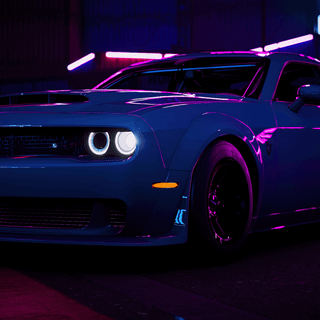 Dodge Demon neon lights wallpaper