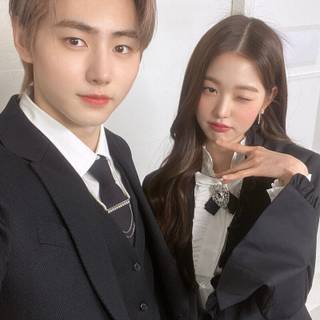 Jang Won-young and Sunghoon Butter wallpaper