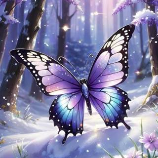 Cute AI butterfly wallpaper