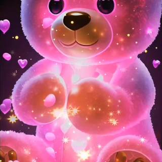 Cute pink galaxy bears wallpaper
