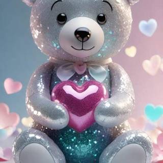 Cute pink galaxy bears wallpaper