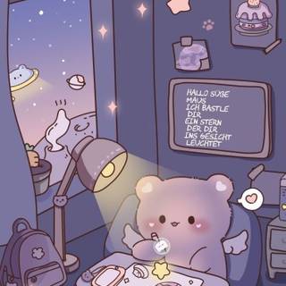 Cute boba galaxy bears wallpaper