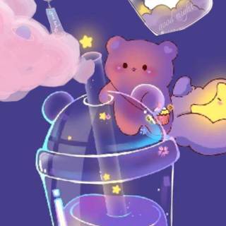 Cute boba galaxy bears wallpaper