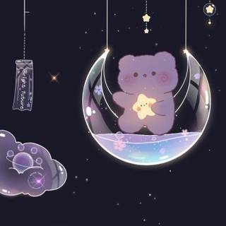 Cute boba galaxy bears wallpaper