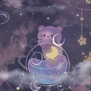 Cute boba galaxy bears wallpaper